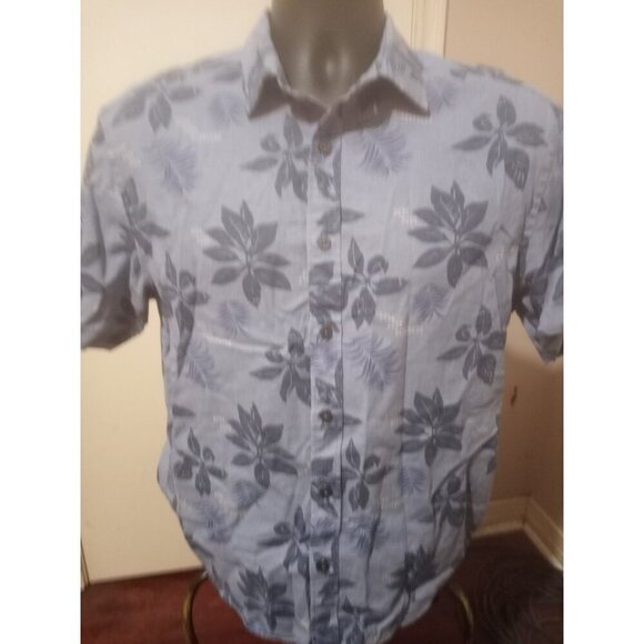 UNTUCKit Bairrada Hawaiian Button Shirt Mens Medium M Blue Floral Short Sleeve - Picture 1 of 11